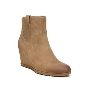 NEW Soul Naturalizer Brown Haley West Round Toe Zipper Wedge Bootie Size 12